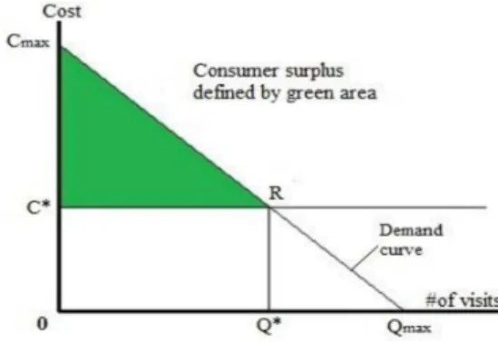 Fig. 1. The conceptual area of the consumer surplus.