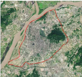 Fig. 1. Location map of city proper of Nanjing.