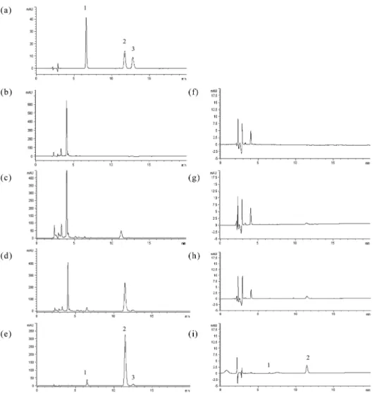 Fig. 4. HPLC analysis of soybean seedcoat extracts. The peaks were identified by the commercial standard anthocyanidin