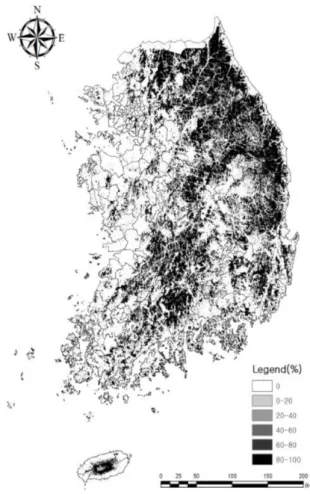 Fig. 1. Distribution probabilities of endangered mammals.