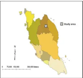 Fig. 1. A map of Peninsular Malaysia showing the location of study area.