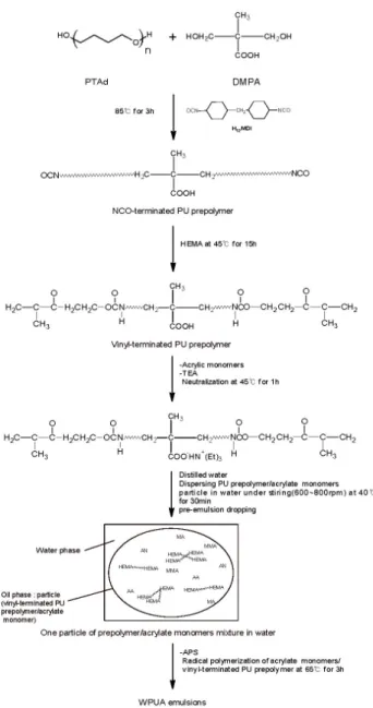 Figure 2. FT-IR spectra of waterborne polyurethane acrylate; 