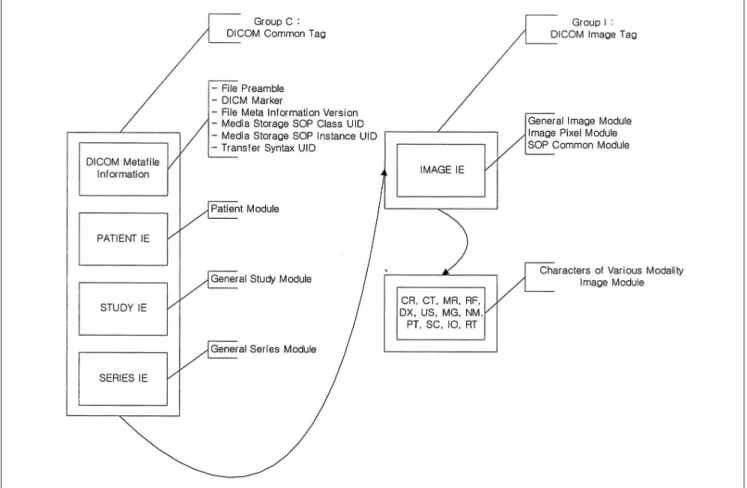 Fig. 1. Schematic diagram illustrating the structure of DICOM image data defined in the DICOM CD recommended guideline