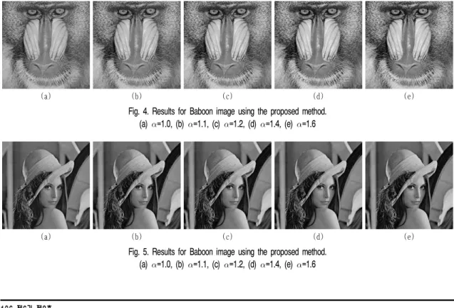 Fig. 4. Results for Baboon image using the proposed method.