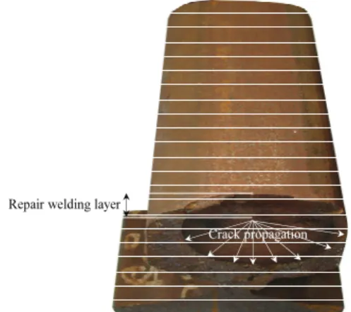 Fig. 1 Crack failureat the point of repair welding 