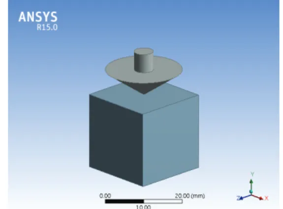 Fig. 3  Three dimensional solid model of the top plate  and PDMS block for pure shear test 