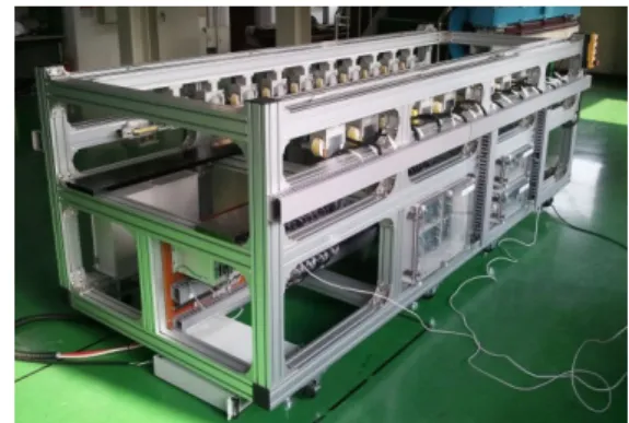 Fig. 8 Test bench of the passive maglev tray system 