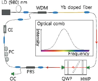 Fig.  1 Optical configuration of a simple Yb-doped  mode-locked fiber laser