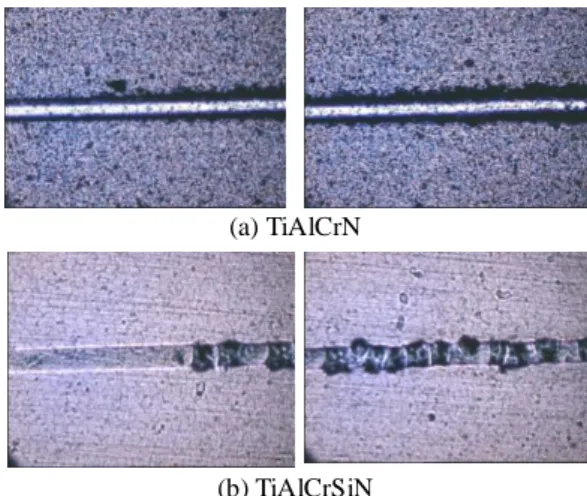 Fig. 7 The picture of indentation of adhesion test 