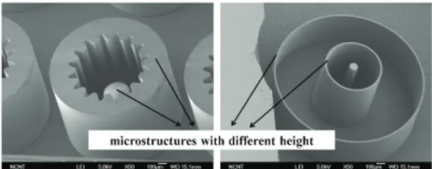Fig. 9  SEM images of the multi-layered microstructures  with complicated shapes 