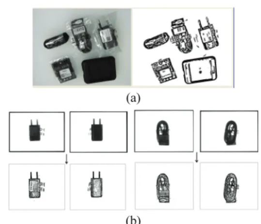 Fig. 4  (a) Binary image of multiple objects on natural  light (b) Binary image of multiple objects with  back light 