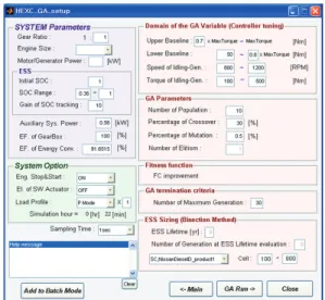 Fig. 13 Controller tuning &amp; ESS sizing window 