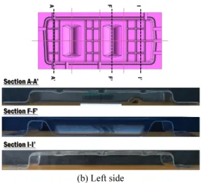Fig. 14 Sectional shapes of the thermoformed flat panel  photo-bioreactor cases (t = 20 seconds) 