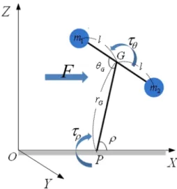Fig. 1 Linear inverted dumbbell model 