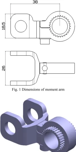 Fig. 1 Dimensions of moment arm 