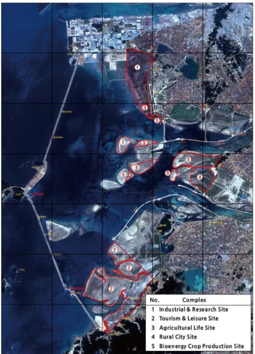 Fig. 1. Location of each study area in Saemangeum reclaimed tidal land, Korea.