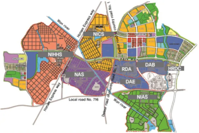 Fig. 1. Location map of Agricultural Infrastructure Develop- Develop-ment Research field (Green valley).