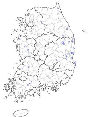 Fig. 1. The location of abandoned mining sites where the  soil samples were collected.