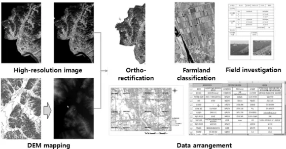 Fig. 2. Process of farmland use mapping using high-resolution image.