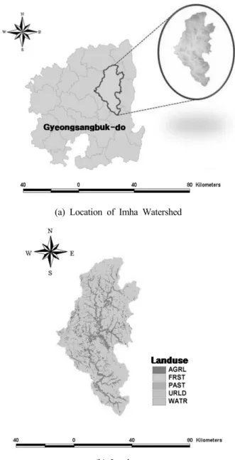 Fig. 1. Location and land use at Imha watershed.
