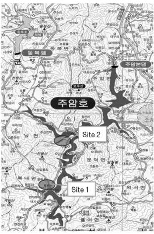 Fig. 1. Sampling sites of submerged plants for investigation  of nutrients release characteristic.
