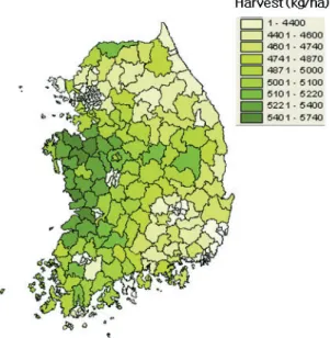 Fig. 3. Distribution of average organic matter contents in