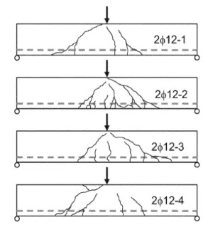Fig. 12 Cracking pattern with multiple cracks