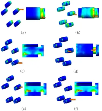 Fig. 10 Left and right torque arms of gearbox 있다.  중공부의  상대크기  B/A가  0.3인  경우에서는  일단 그리고  양단지지의  경우와  마찬가지로  가운데  얇은  실축의 지지단  부위에서  최대  등가응력이  발생하였다