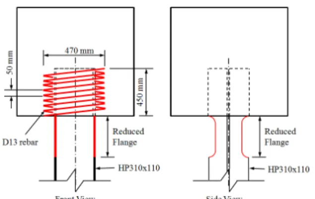 Fig. 18 Reduced Flange Connection with spiral rebar