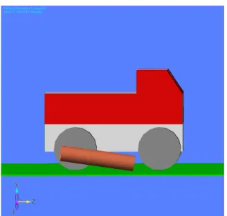 Fig. 6 The collision position and basket array type of  canister at the moment of falling plumb down to the 
