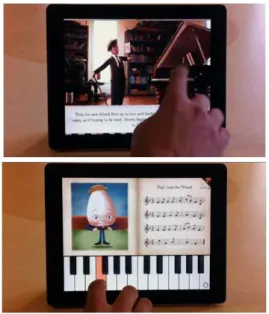 Fig. 2.The  Fantastic Flying Books of Mr. Morris Lessmore              iPad  App Ⅲ.  사물인터넷(IoT)기반  무선  스마트  버튼을  활용한  악보  넘기기  시스템  제안     3-1 제안 시스템 개요 및 구성   본 장에서는 사물인터넷(IoT)기반 악보 자동 넘기기 어플리케이션(App)을 개발하기 위한 전체 개요와 시스템 모듈에 관하여 기술하였다