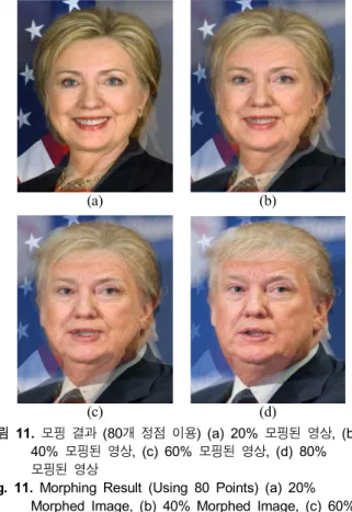 Fig.  11.  Morphing  Result  (Using  80  Points)  (a)  20% 