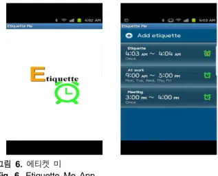 그림  6.  에티켓  미 Fig.  6.  Etiquette  Me  App