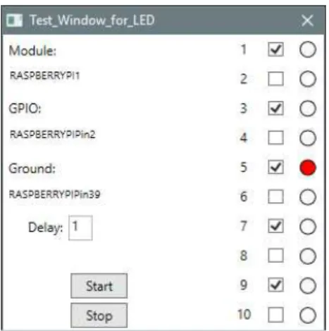그림  7.  LED  테스트  시퀀스를  입력하는  윈도우 Fig.  7.  LED  Test  Window