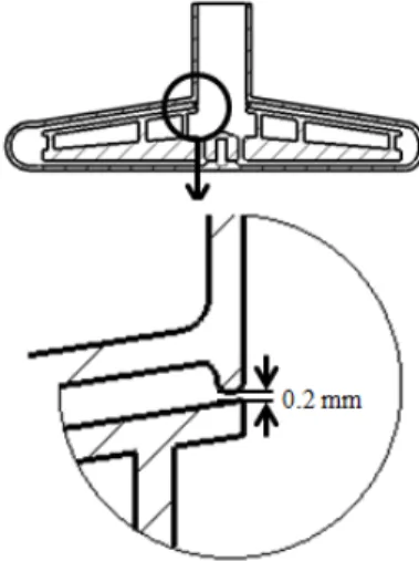 Fig. 2 Cross-section view of pump and detail view of bridge