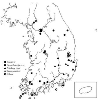 Fig. 1. Sampling locations of water sources in Korea.