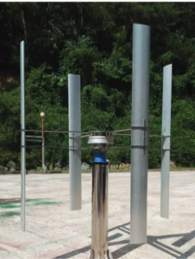 Fig. 7 4-bladed VAWT experimental model