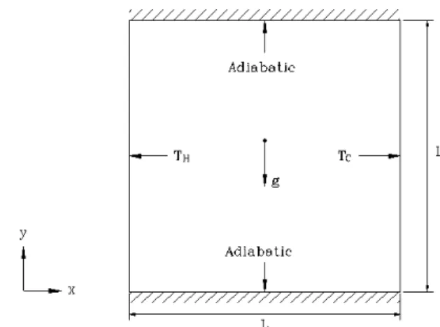 Fig. 2 Natural convection in a square cavity