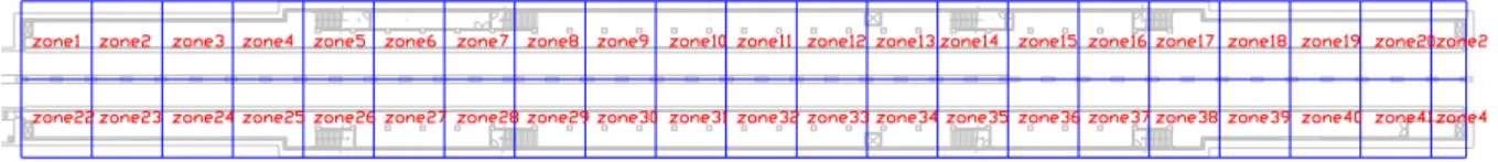 Fig. 4 Zone for considering fire hazard in EXODUS