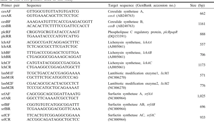 Table 1. The PCR primers used in this study