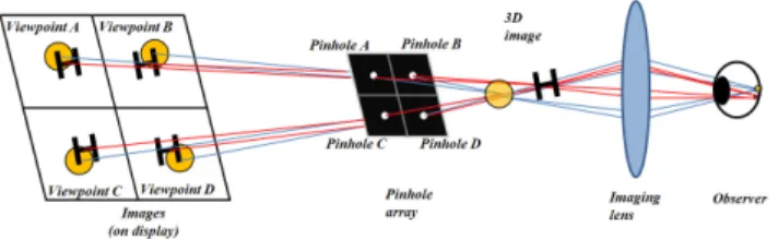 FIG. 2. Principle of Super multi-view display method using  pinhole array.