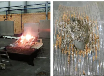 Fig. 7. Forest fire firebrand test results for polycarbonate sheet