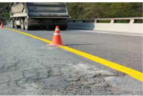 Fig 1. Asphalt road with generated potholes