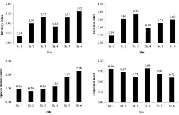 Fig. 5. Dendrogram of similarity at each site in Gihwacheon Stream,  Pyeong chang, Korea in 2013.