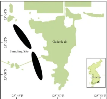 Fig. 1. Location of the sampling areas in the coastal waters of Ga- Ga-deok-do, Korea.