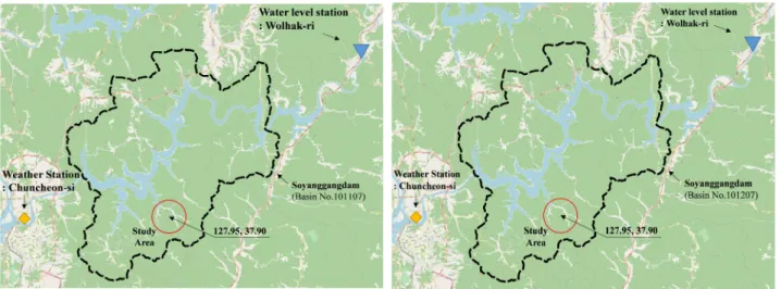 Fig. 1. Location of Meteorological Station and Water Level Station