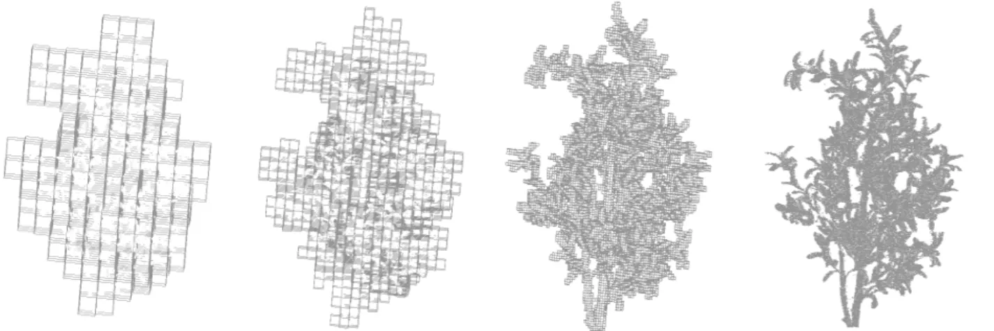 Table 4. Number of Cells, Volume, and Error by Voxel Size in Foliated Vegetation