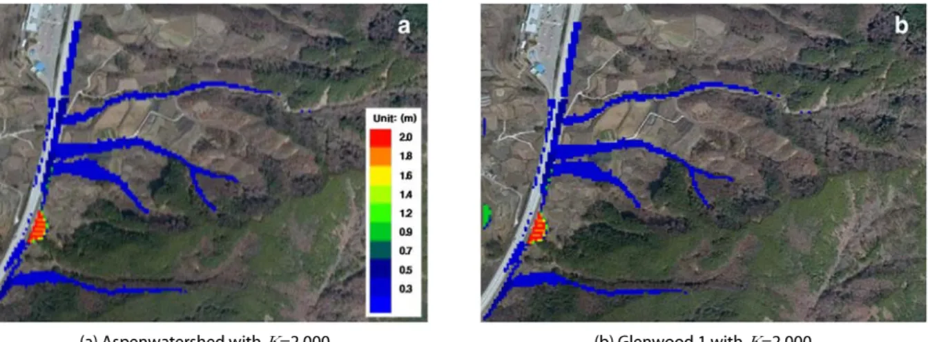 Fig. 10. Behavior of Debris Flow Under Calibrated Parameter