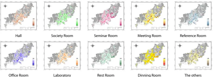 Fig. 3. Spatial Map on the Number of Unused Facilities