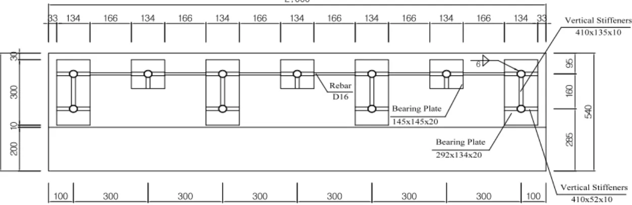 Fig. 6. Geometric Profile of Bracket Test Specimen (mm)